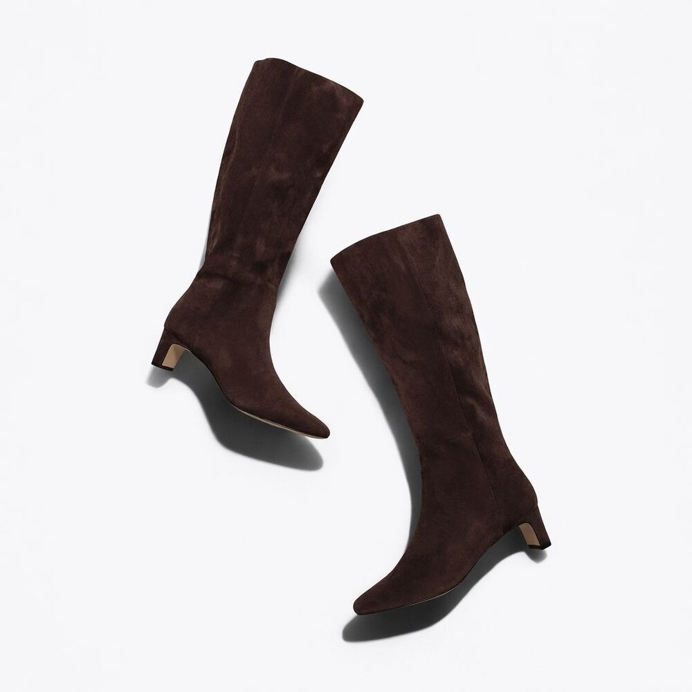 J.Crew Factory Sueded Snip-Toe Tall Boots Women's Size 9M Dark Walnut - Picture 16 of 16